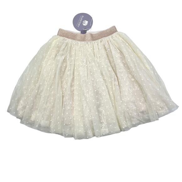 NWT Elestory Cream Layered Tulle Skirt - Picture 1 of 7